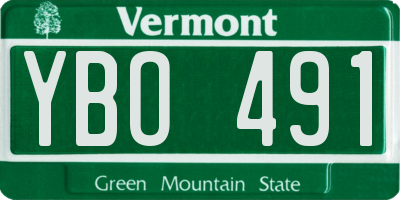 VT license plate YBO491