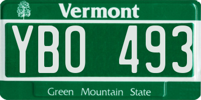 VT license plate YBO493