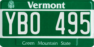 VT license plate YBO495