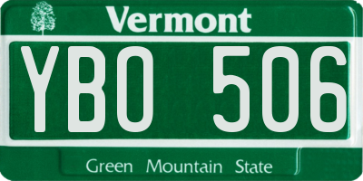 VT license plate YBO506