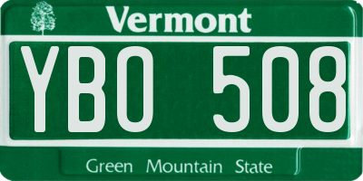 VT license plate YBO508