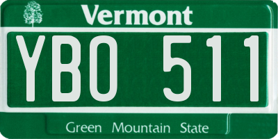 VT license plate YBO511