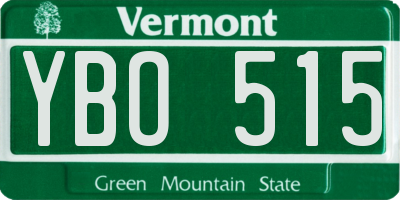VT license plate YBO515