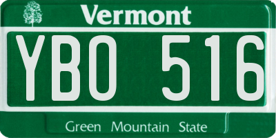 VT license plate YBO516