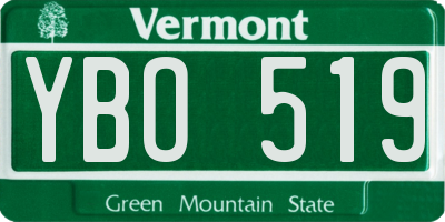 VT license plate YBO519