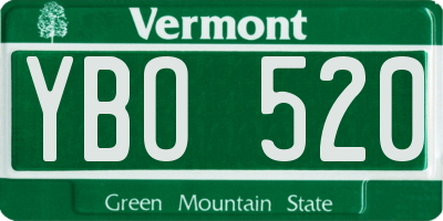 VT license plate YBO520