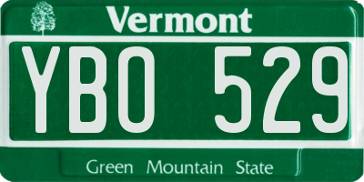 VT license plate YBO529