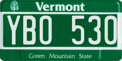 VT license plate YBO530