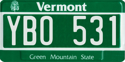 VT license plate YBO531