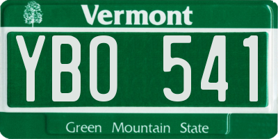 VT license plate YBO541