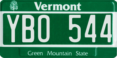 VT license plate YBO544