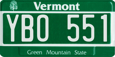 VT license plate YBO551