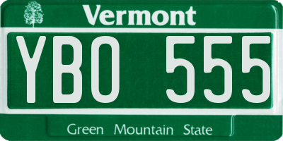 VT license plate YBO555