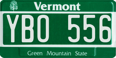 VT license plate YBO556