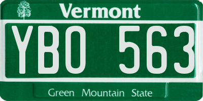 VT license plate YBO563