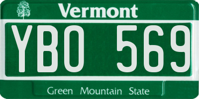 VT license plate YBO569