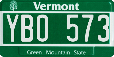 VT license plate YBO573