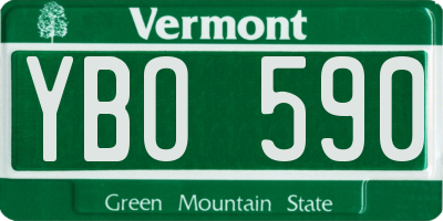 VT license plate YBO590
