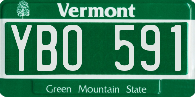 VT license plate YBO591