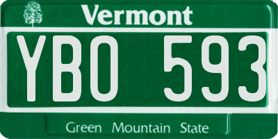 VT license plate YBO593