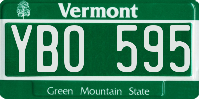 VT license plate YBO595