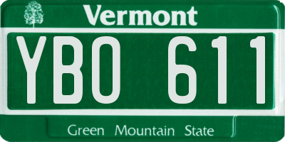VT license plate YBO611