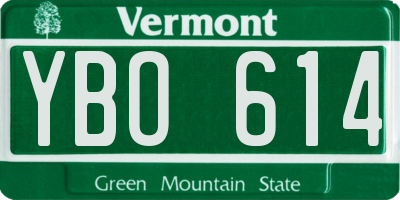 VT license plate YBO614