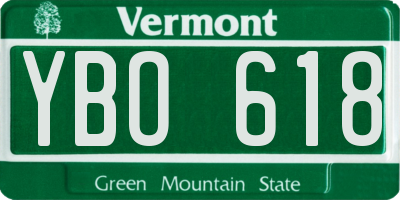 VT license plate YBO618