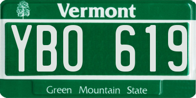 VT license plate YBO619