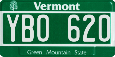 VT license plate YBO620