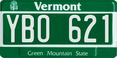 VT license plate YBO621