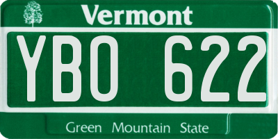 VT license plate YBO622