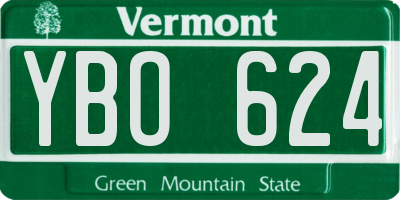 VT license plate YBO624