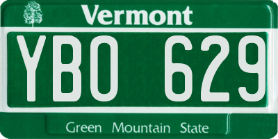 VT license plate YBO629