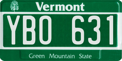 VT license plate YBO631