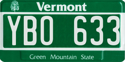 VT license plate YBO633