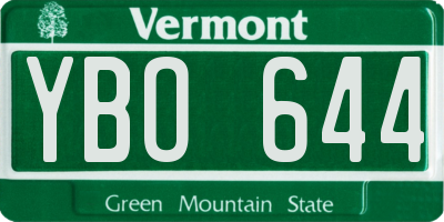 VT license plate YBO644