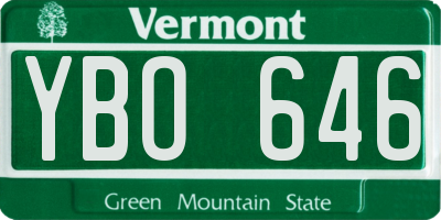 VT license plate YBO646