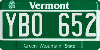 VT license plate YBO652