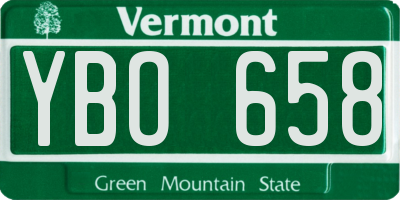 VT license plate YBO658