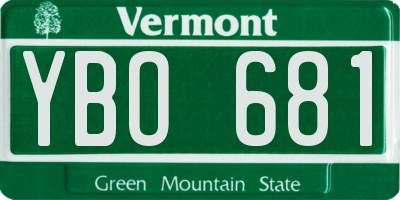 VT license plate YBO681