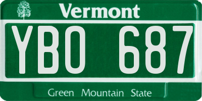 VT license plate YBO687