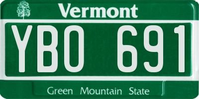 VT license plate YBO691