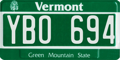 VT license plate YBO694