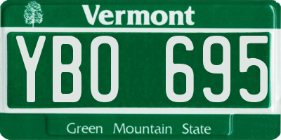 VT license plate YBO695
