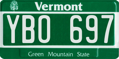 VT license plate YBO697