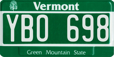 VT license plate YBO698