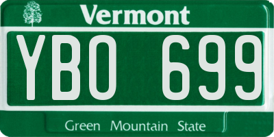 VT license plate YBO699