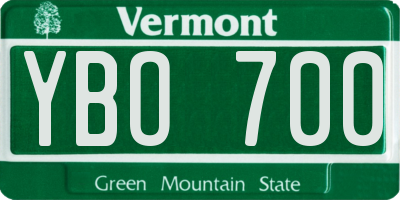 VT license plate YBO700