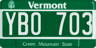 VT license plate YBO703